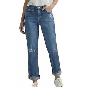 NWT Lee Jean Cropped Ripped Distressed Boyfriend Legendary Stretch 16 or 18 New
